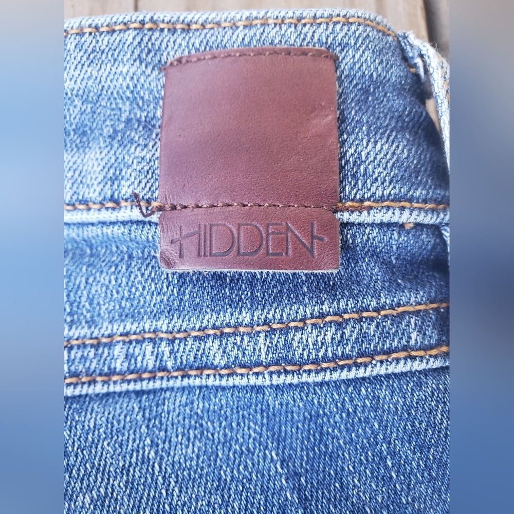 Buckle! Hummingbird Flower Embroidered Blue Raw Hem Cotton Jeans! - Picture 7 of 11